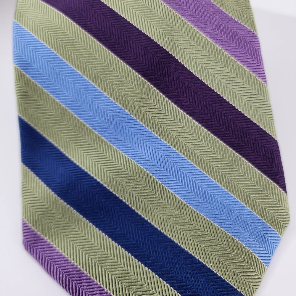 BROOKS BROTHERS MAKERS Green, Blue,Purple Stripe Tie.